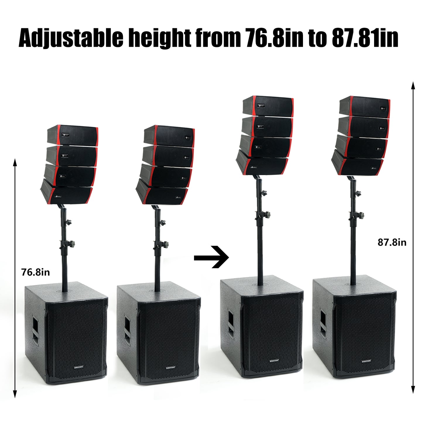 Adjustable Height From 76.8in To 87.8in