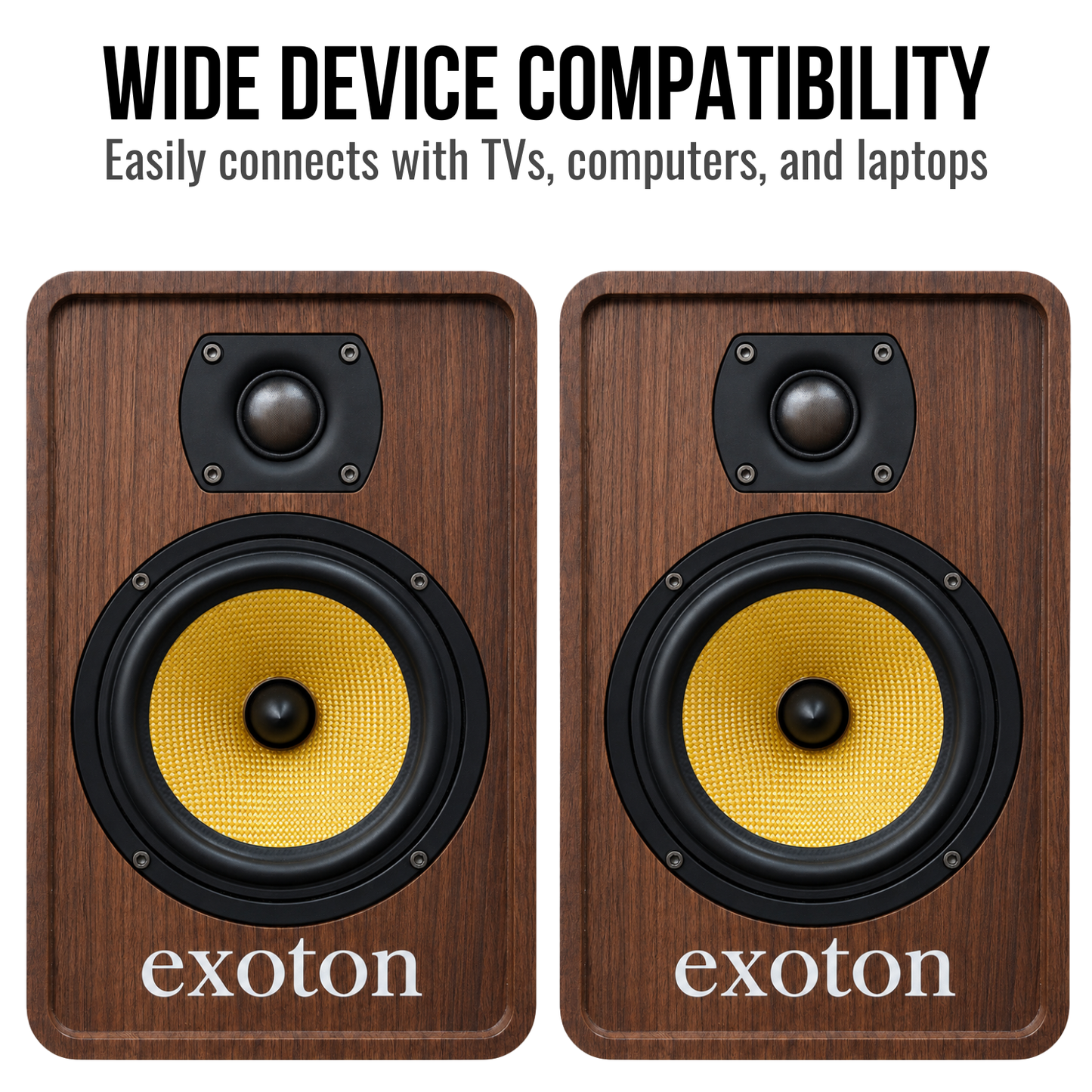 80W 2-Way Powered Bluetooth Bookshelf Speakers Stereo HiFi Audio (Pair)