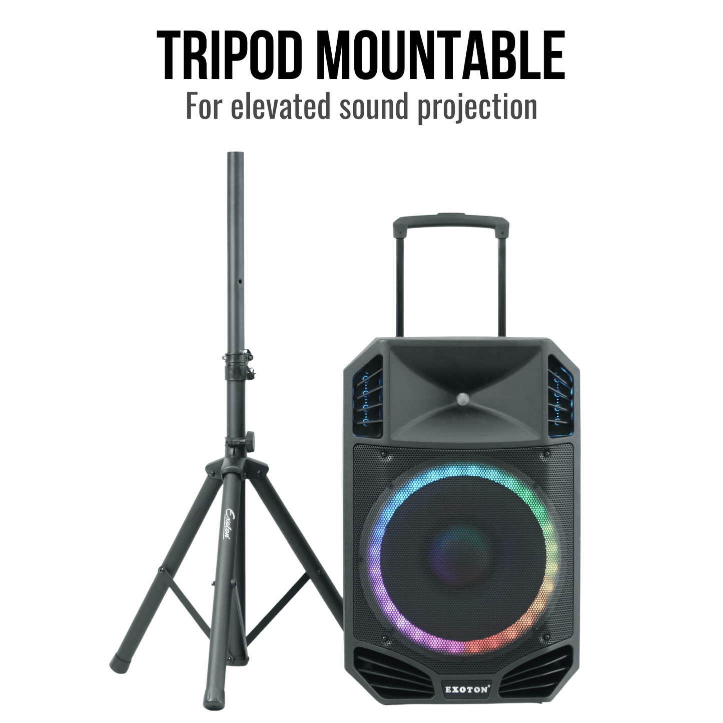 1600W 15-inch Bluetooth Portable PA System With Wireless Mic