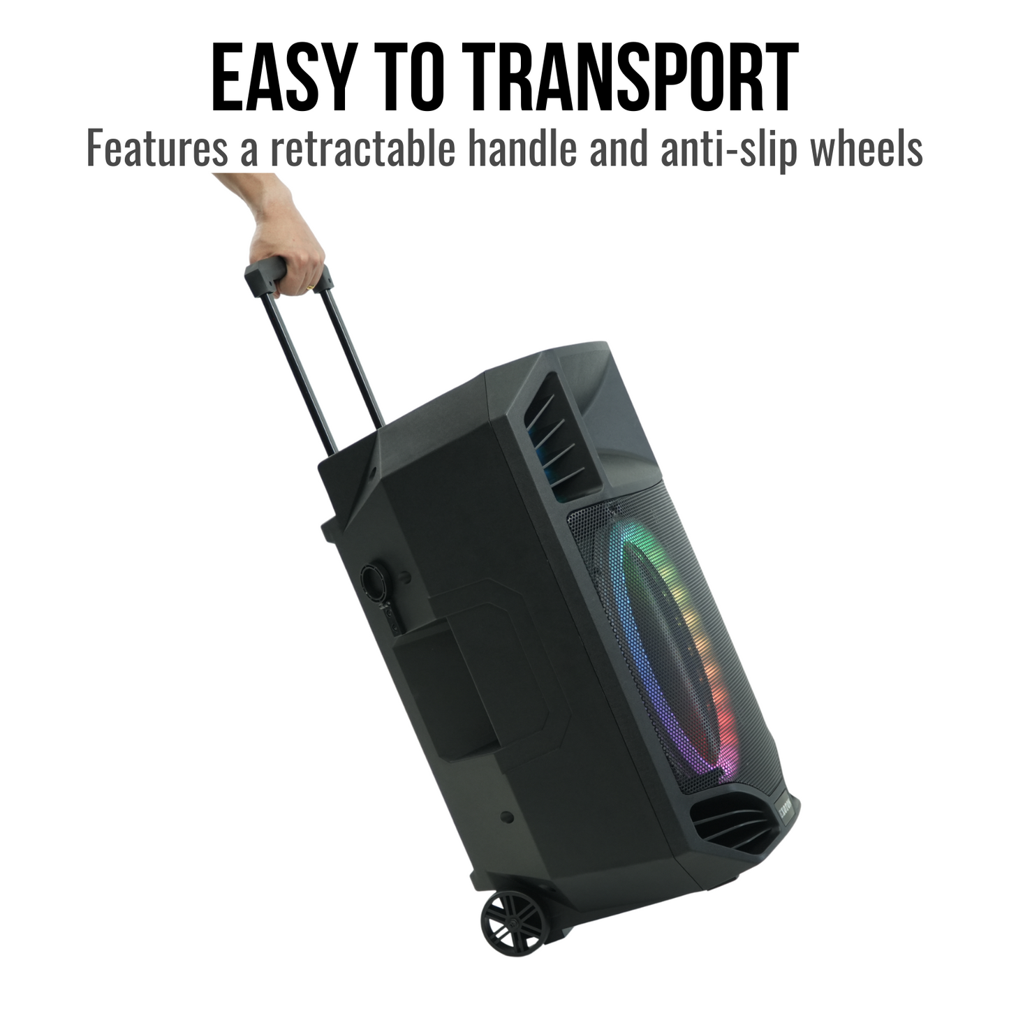 1600W 15-inch Bluetooth Portable PA System With Wireless Mic