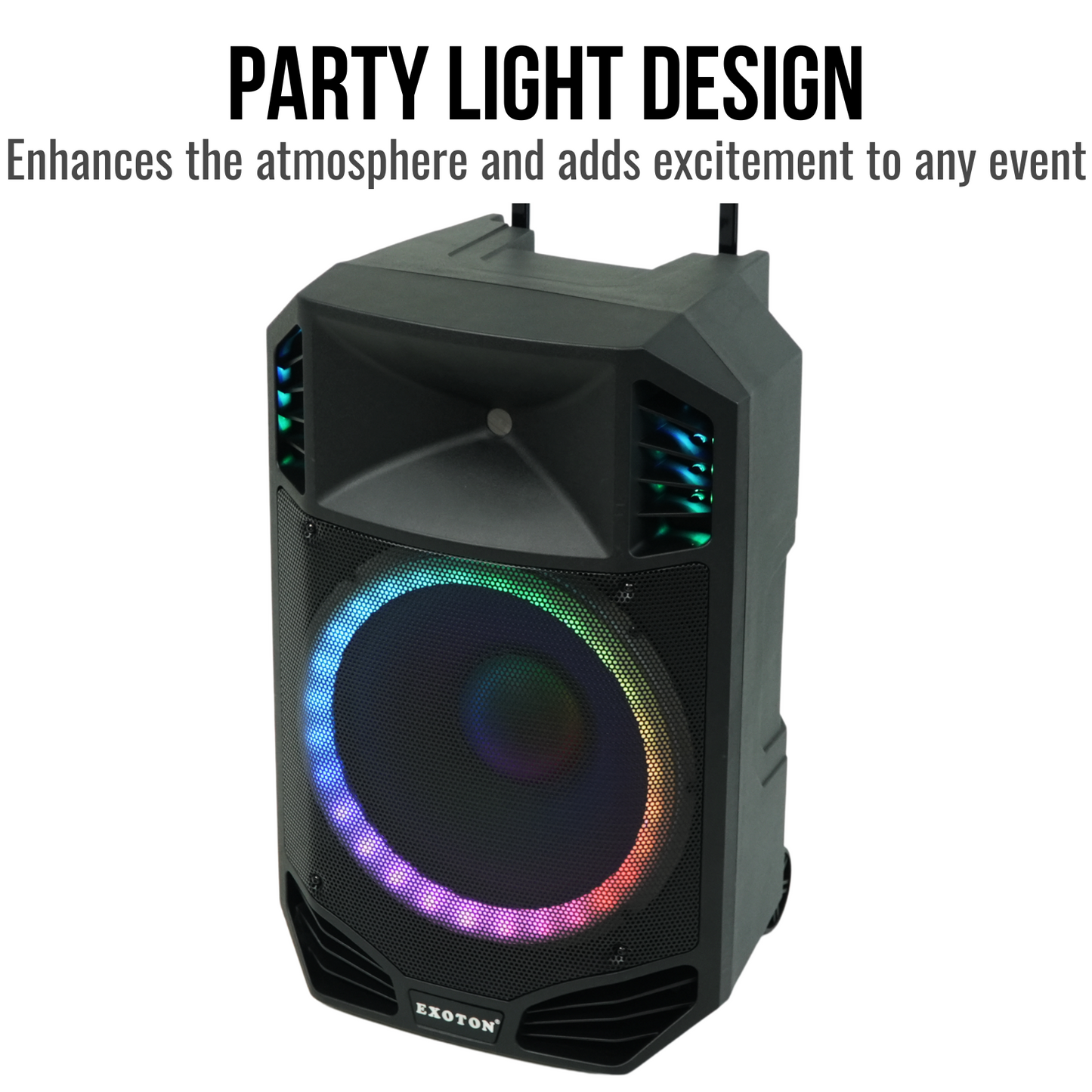 1600W 15-inch Bluetooth Portable PA System With Wireless Mic