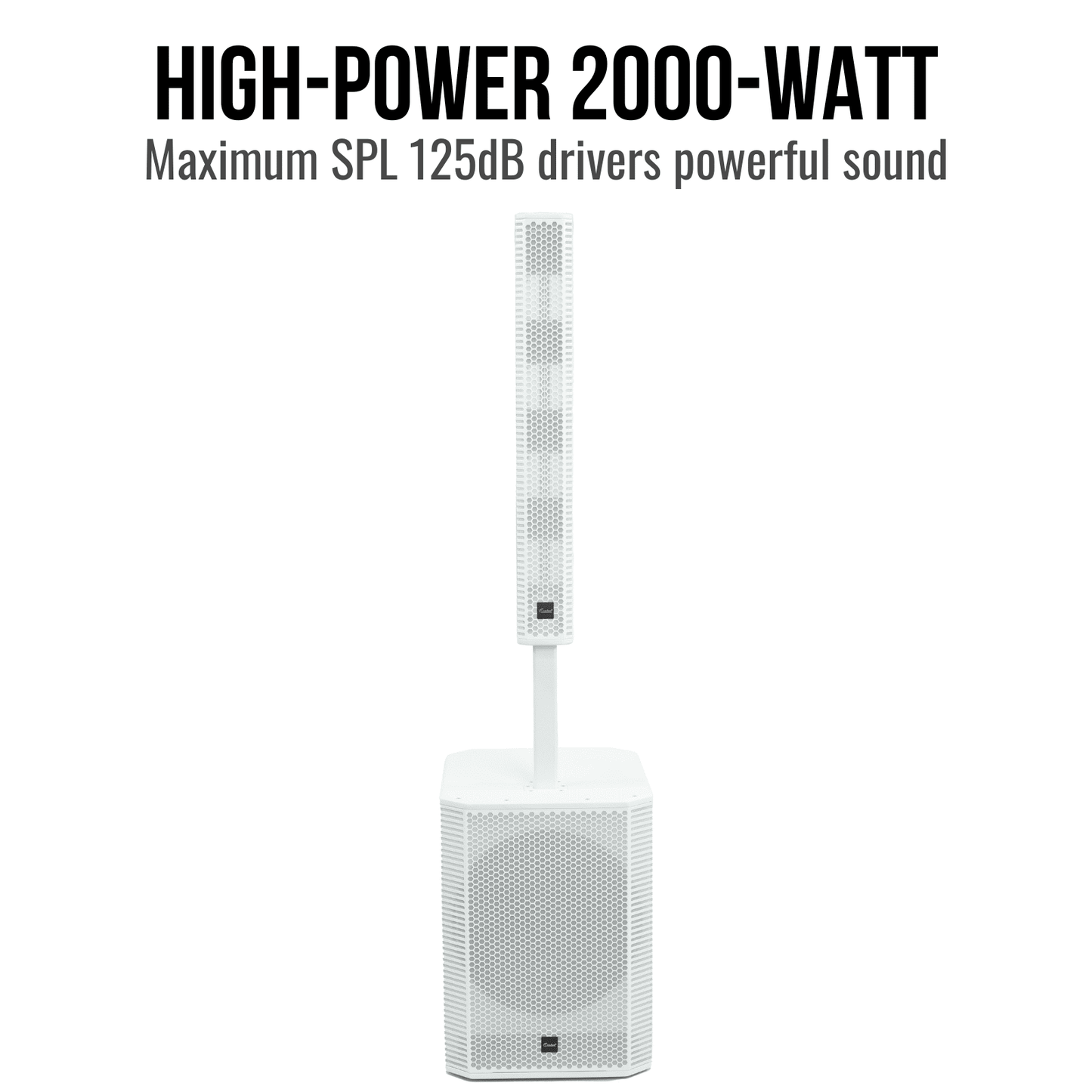 2000W 15-inch Bluetooth Column Loudspeakers (White)