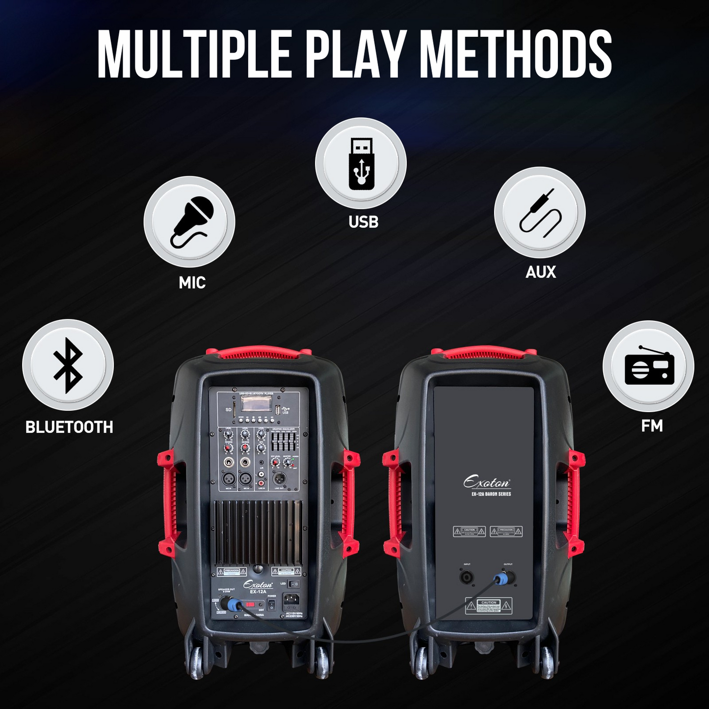 1200W 12-inch Large Bluetooth PA Speakers System
