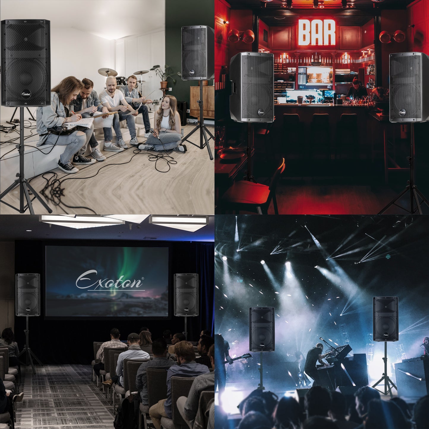 2000W 12-inch Passive Speakers With 10-Channel Bluetooth Stereo Mixer