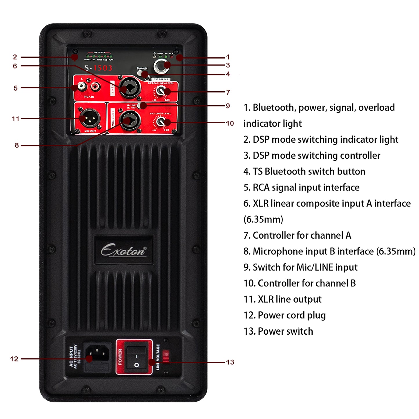 2000W 15-inch Bluetooth Column PA Speaker System