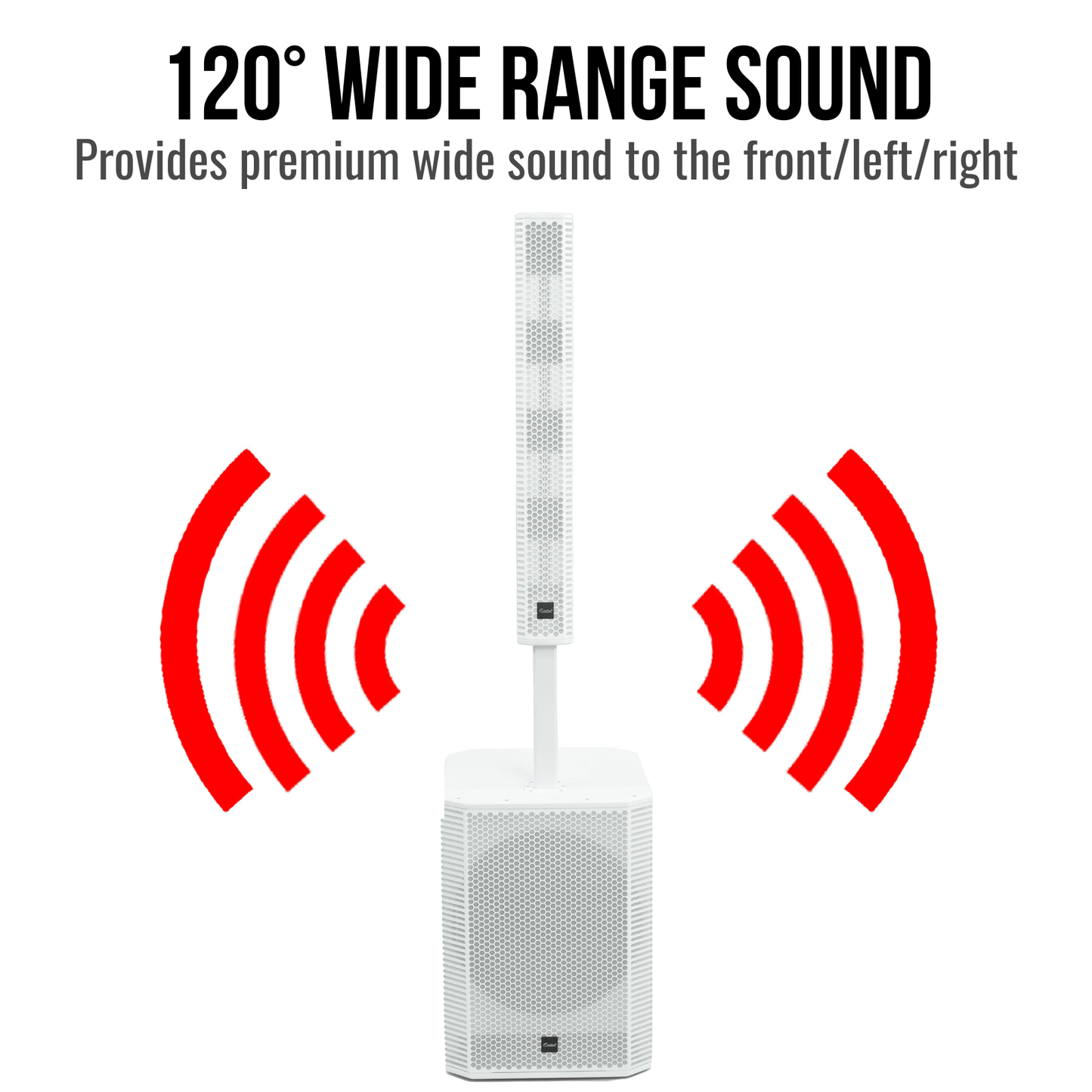 2000W 15-inch Bluetooth Column Loudspeakers (White)