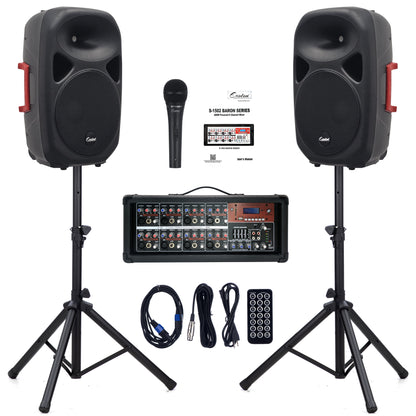 2500W 15-inch Bluetooth Surround Sound System With 8 Channel Mixer