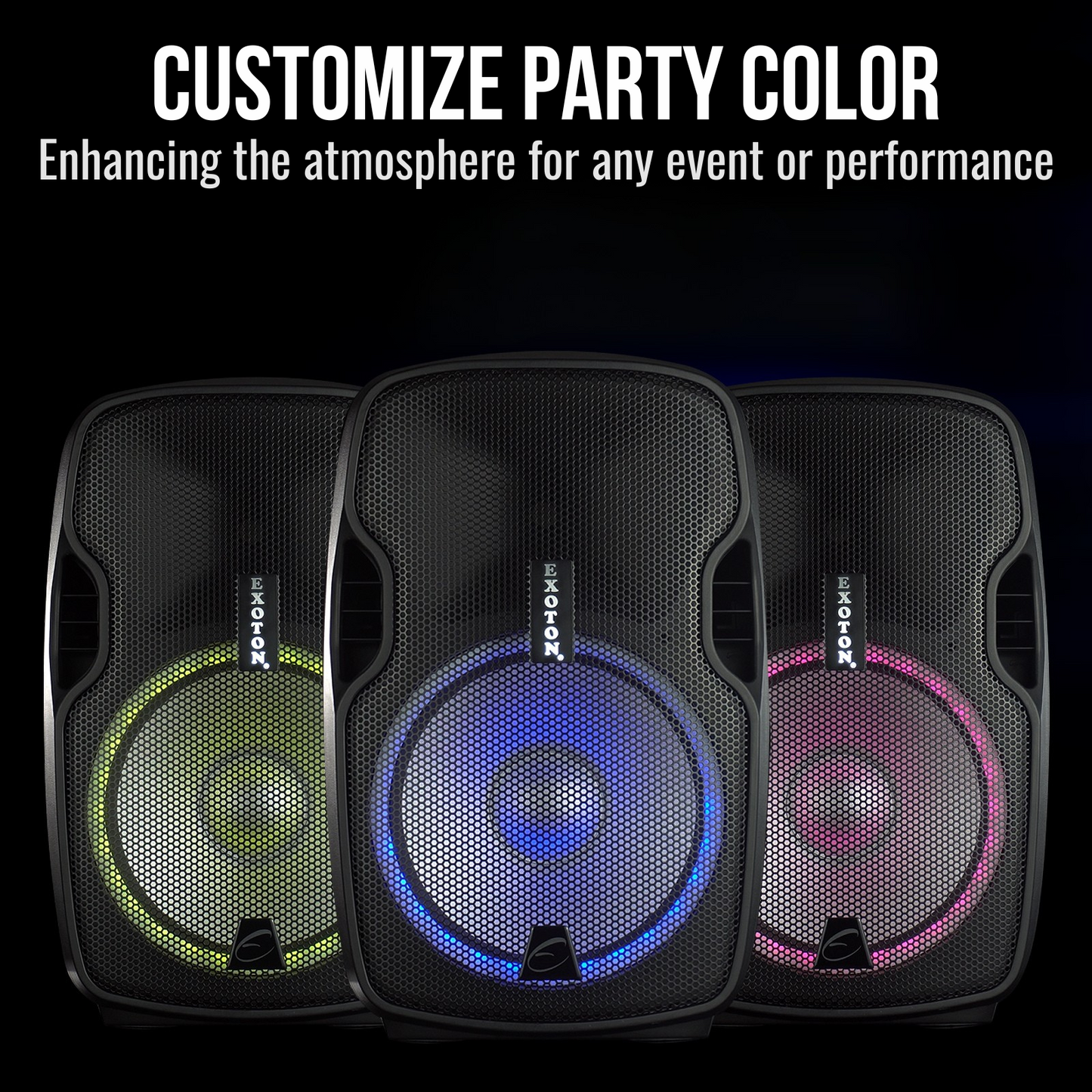 1600W 15-inch Bluetooth Portable PA System Party Speakers