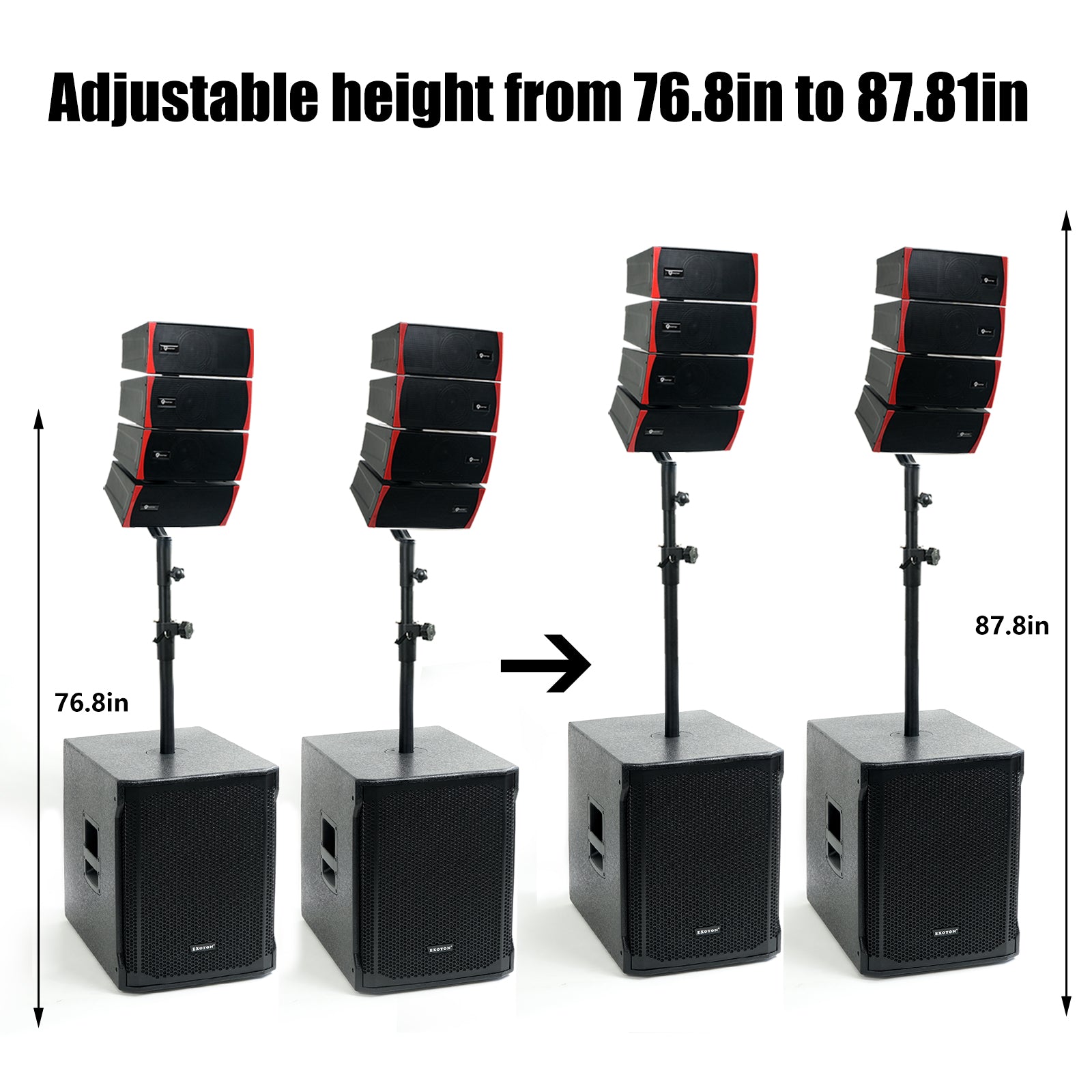 Adjustable Height From 76.8in To 87.8in