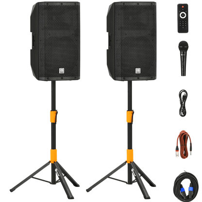 1500W 12-inch Bluetooth PA Speaker Set Dual PA System With Mic