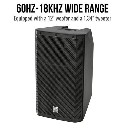 1500W 12-inch Bluetooth PA Speaker Set Dual PA System With Mic