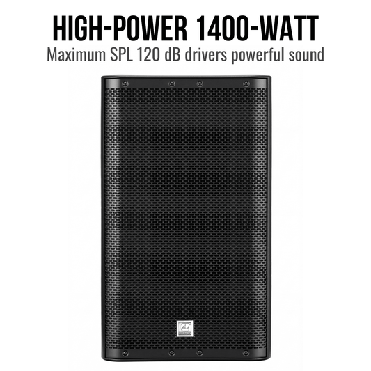 1400W 15-inch 2-Way Powered Loudspeaker With Bluetooth