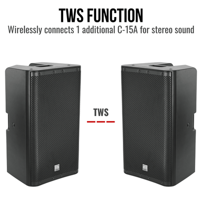 1400W 15-inch 2-Way Powered Loudspeaker With Bluetooth