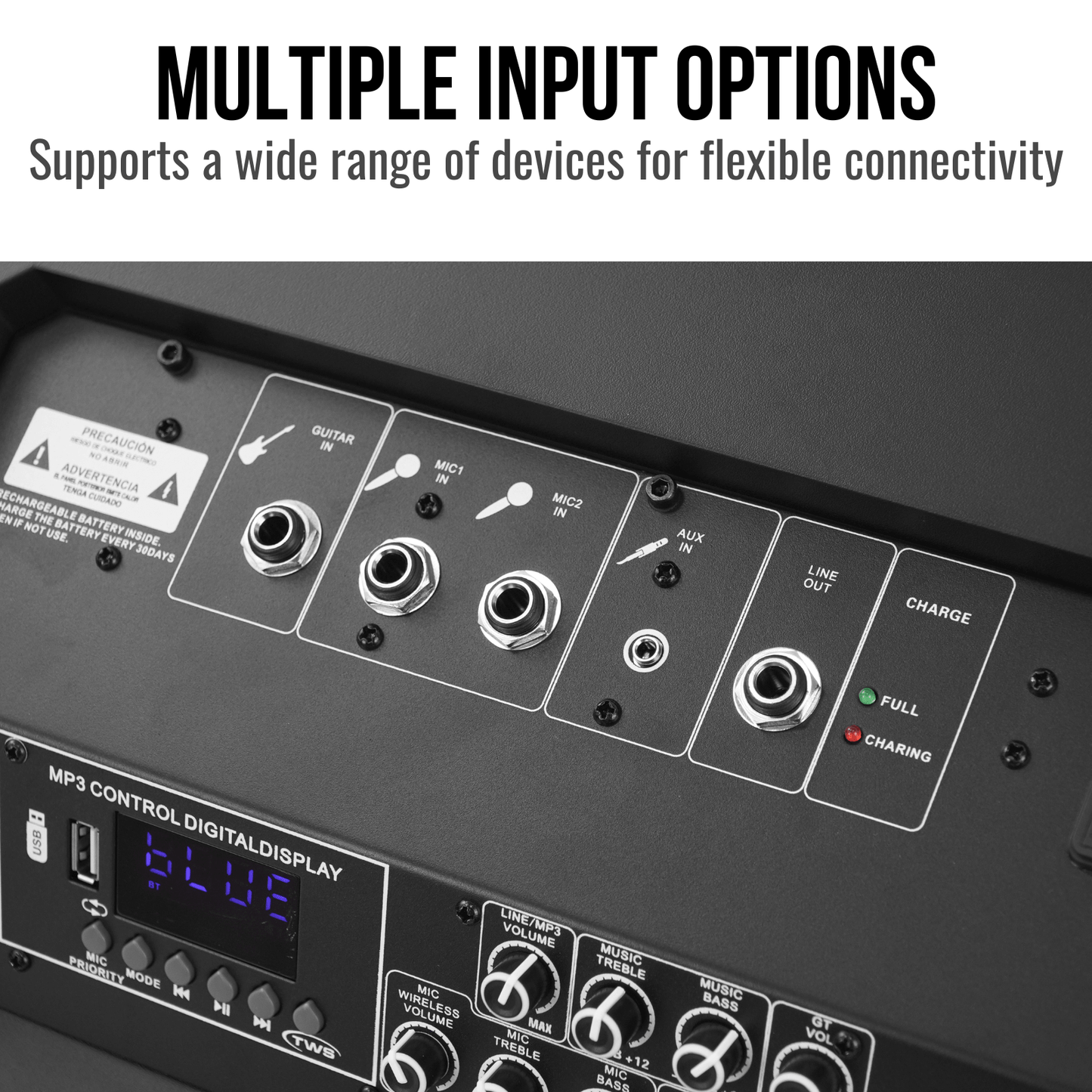 800W 10-inch Bluetooth Wireless Battery Powered PA Loudspeaker