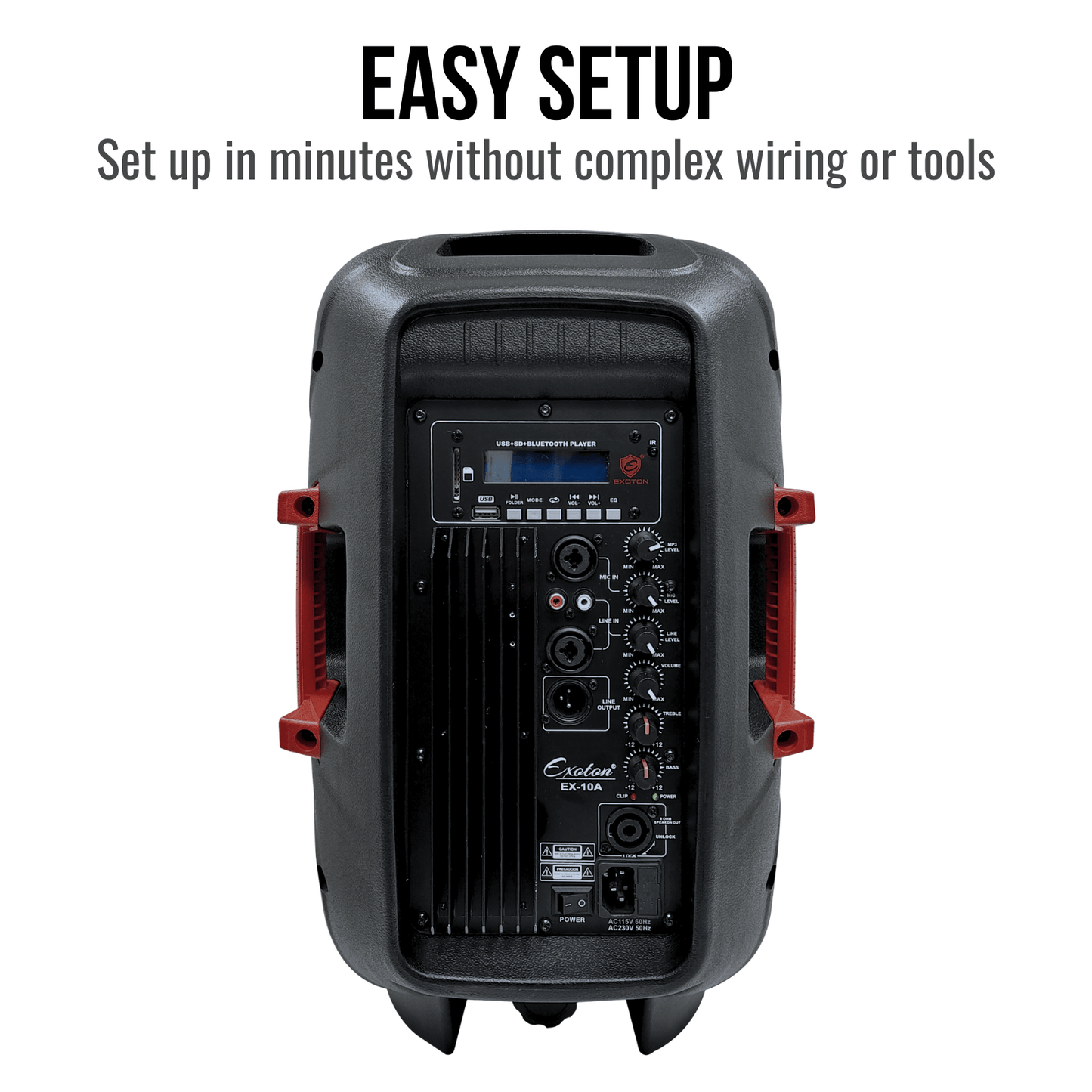 800W 10-inch Portable PA System With Wired Microphone