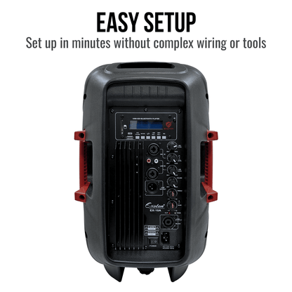 800W 10-inch Portable PA System With Wired Microphone