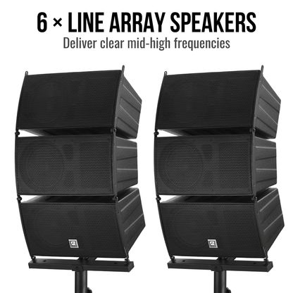 1400W 6.5-inch Line Array Speakers With Dual 18-inch Subwoofers PA Speaker System