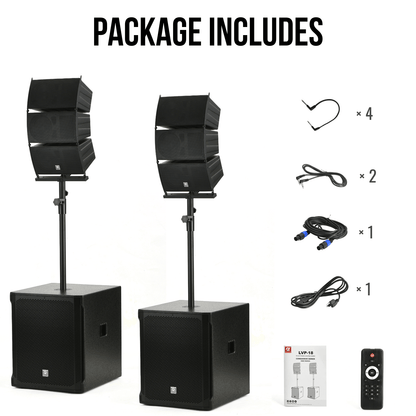 1400W 6.5-inch Line Array Speakers With Dual 18-inch Subwoofers PA Speaker System