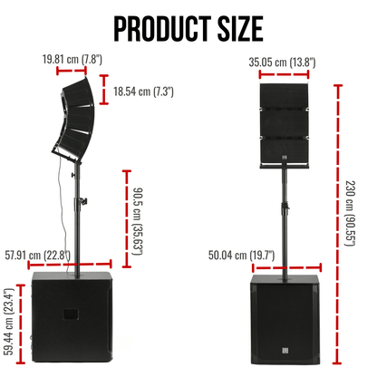 1400W 6.5-inch Line Array Speakers With Dual 18-inch Subwoofers PA Speaker System
