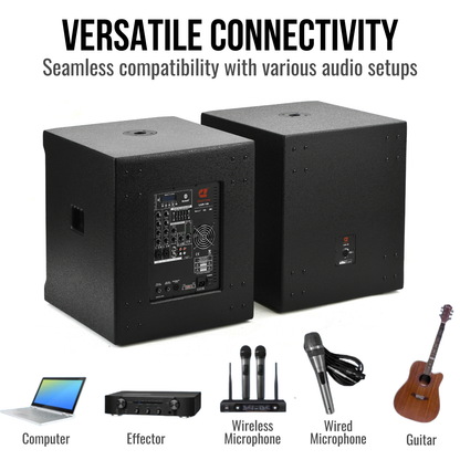 1400W 6.5-inch Line Array Speakers With Dual 18-inch Subwoofers PA Speaker System
