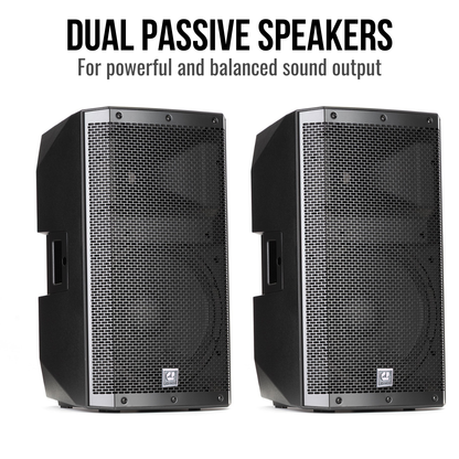 2000W 12-inch Passive Speakers With 10-Channel Bluetooth Stereo Mixer