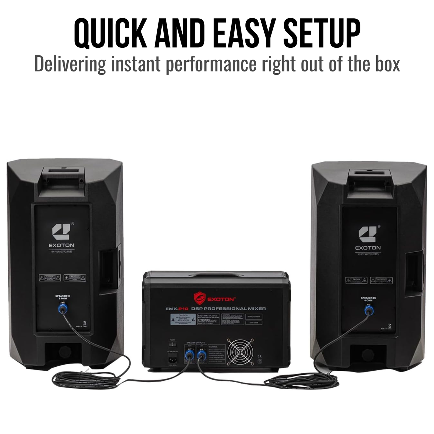 2000W 12-inch Passive Speakers With 10-Channel Bluetooth Stereo Mixer