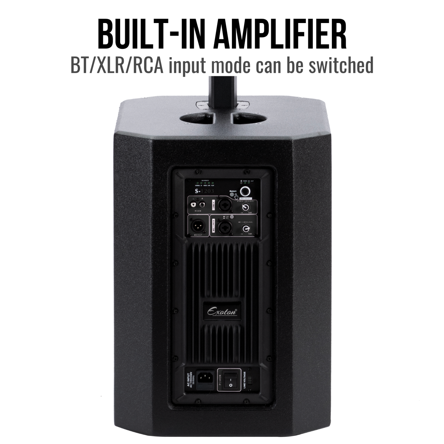2000W 12-inch Powered Column PA System Portable Speaker