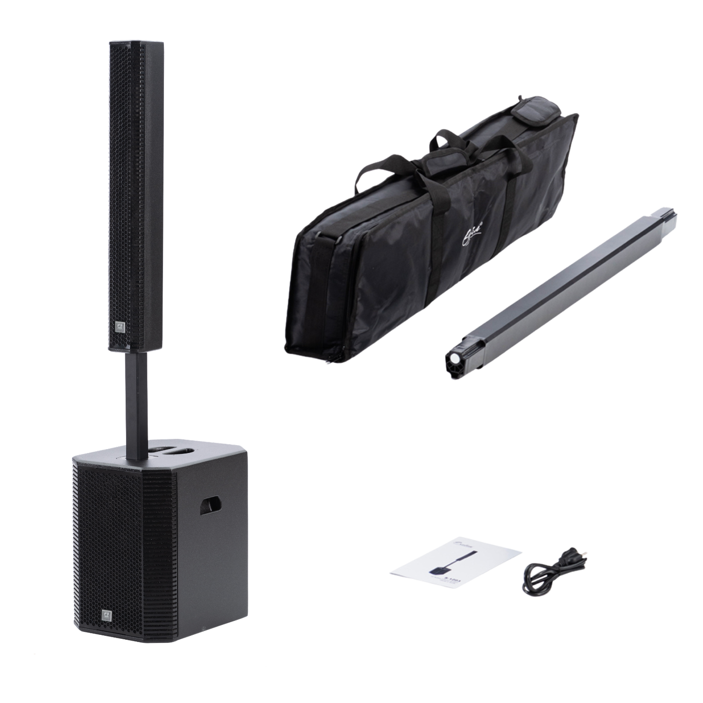 2000W 12-inch Powered Column PA System Portable Speaker
