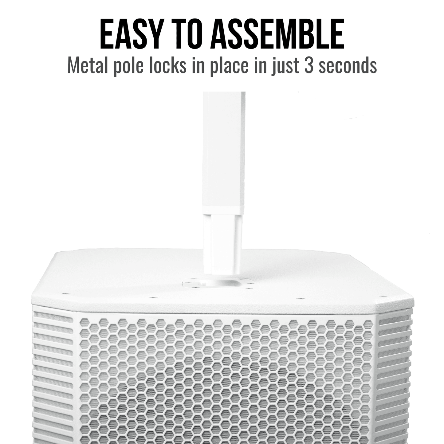 2000W 15-inch Bluetooth Column Loudspeakers (White)