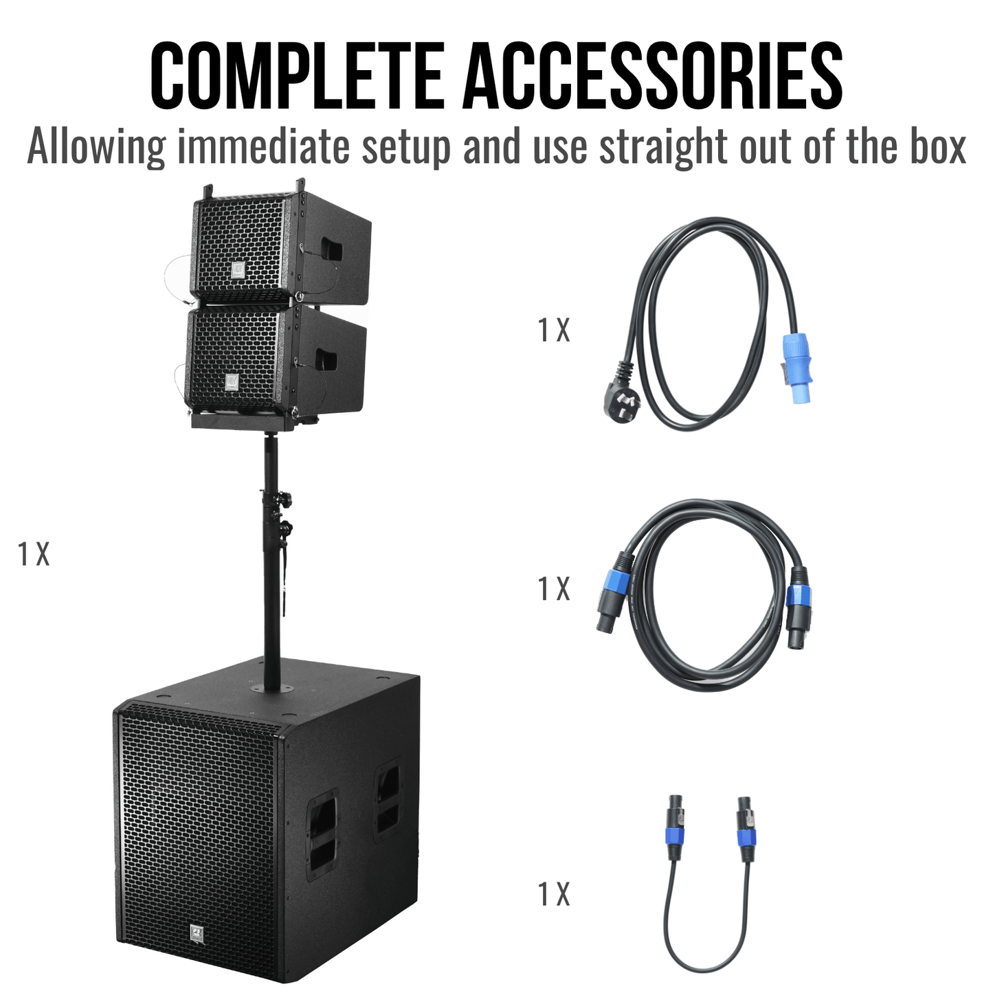 2800W 8-inch Line Arrary Speakers With 16-inch Active Subwoofer PA System