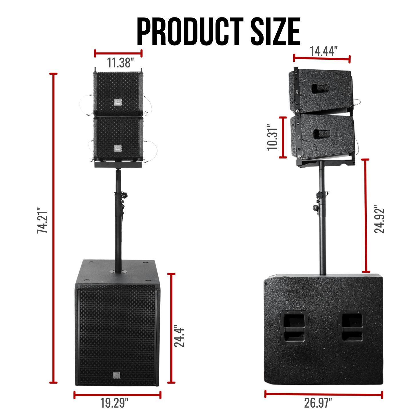 2800W 8-inch Line Arrary Speakers With 16-inch Active Subwoofer PA System