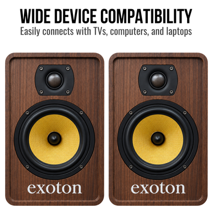 80W 2-Way Powered Bluetooth Bookshelf Speakers Stereo HiFi Audio (Pair)