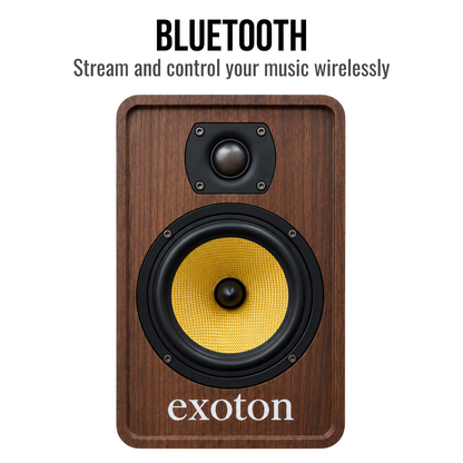 80W 2-Way Powered Bluetooth Bookshelf Speakers Stereo HiFi Audio (Pair)