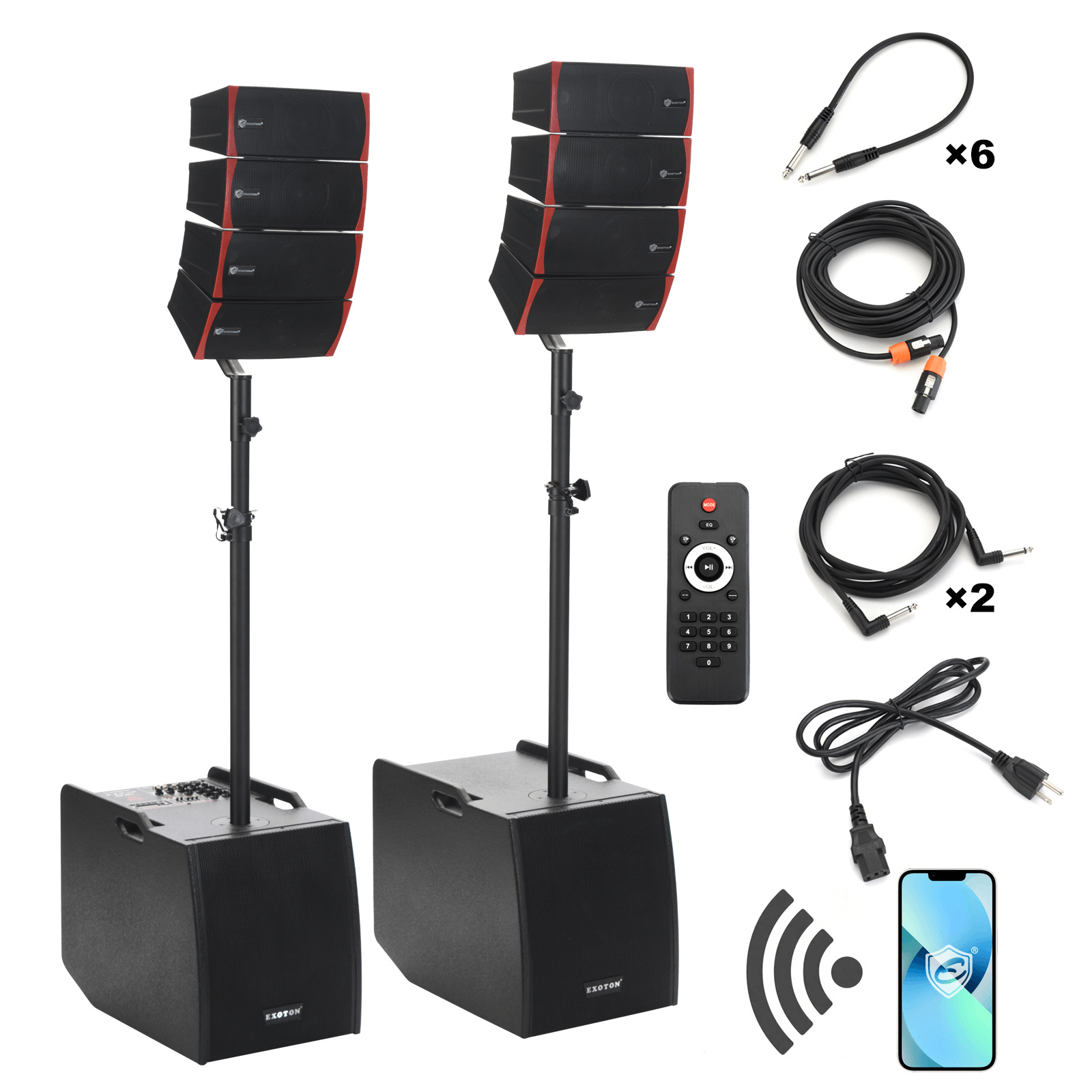 EXOTON LVP-212 3000W Line Array Speakers 12-inch Big DJ Speakers System