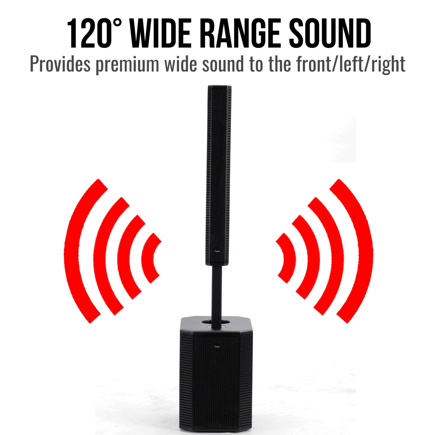 2000W 12-inch Powered Column PA System Portable Speaker