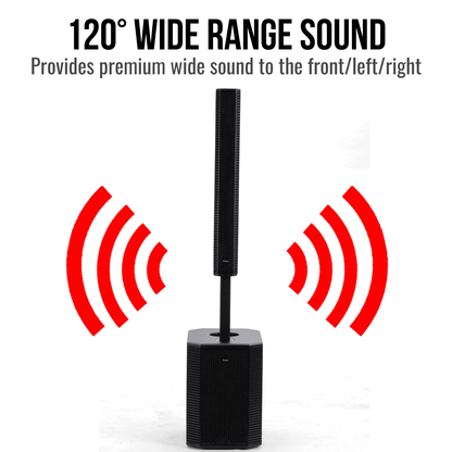 2000W 12-inch Powered Column PA System Portable Speaker