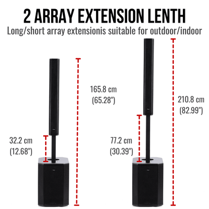 2000W 12-inch Powered Column PA System Portable Speaker