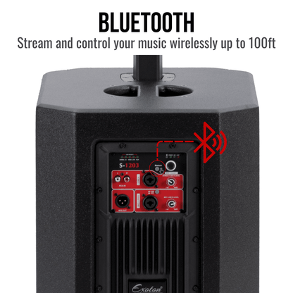 2000W 12-inch Powered Column PA System Portable Speaker