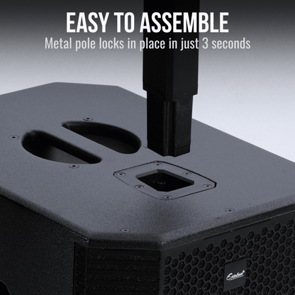 2000W 12-inch Powered Column PA System Portable Speaker