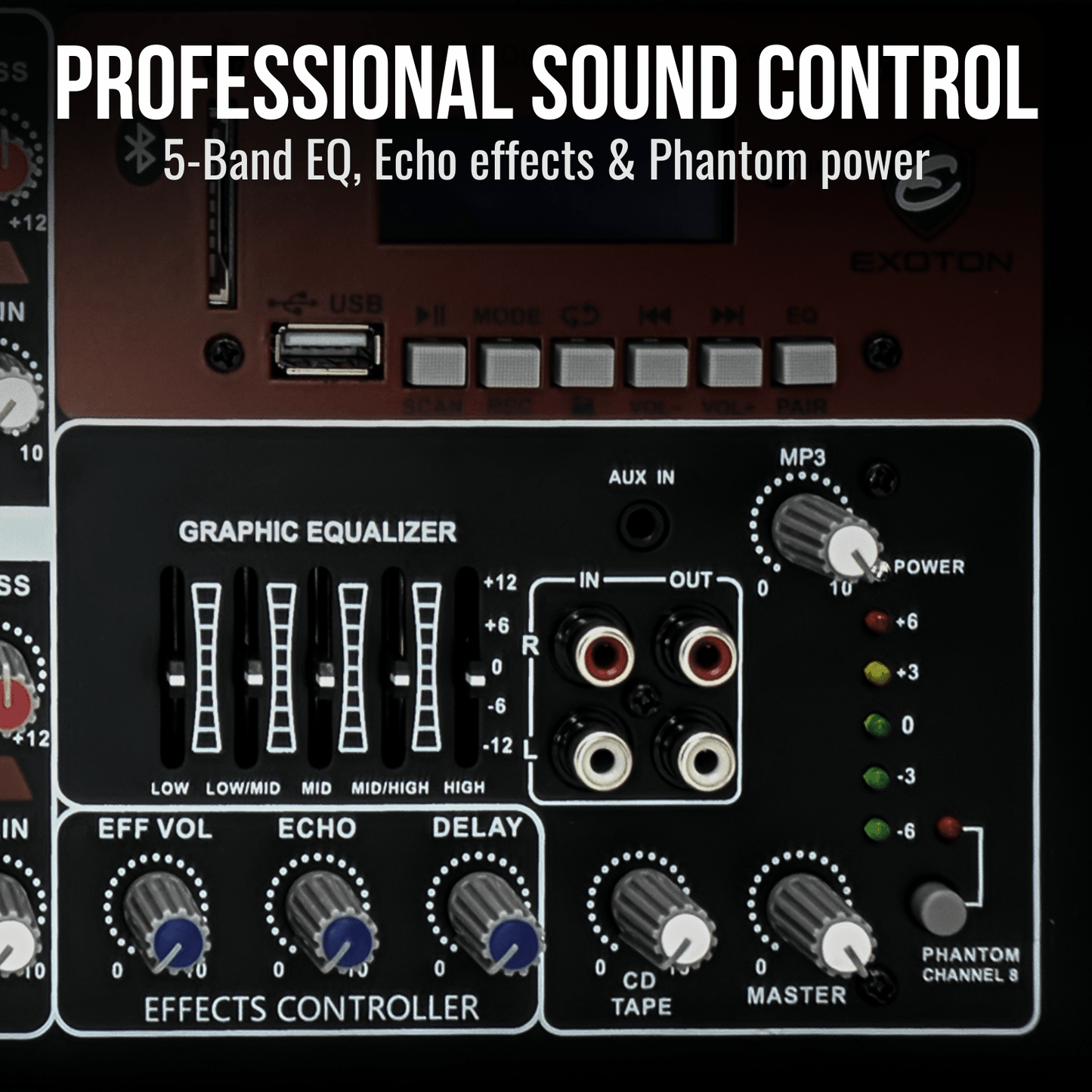2000W 15-inch PA Speaker System With 8 Channel Mixer