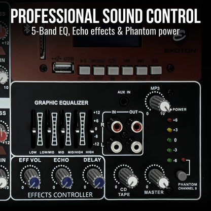 2000W 15-inch PA Speaker System With 8 Channel Mixer