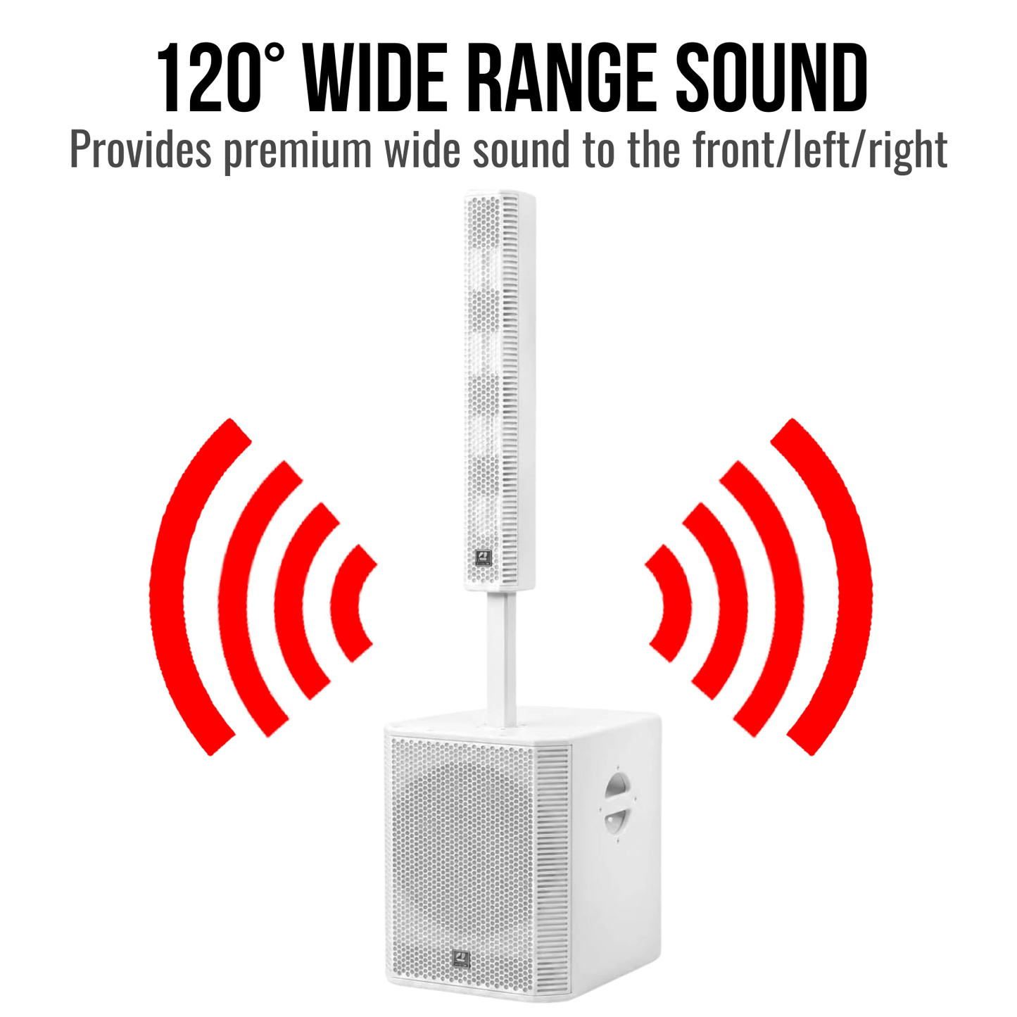 2000W 15-inch Bluetooth Column Loudspeakers - White
