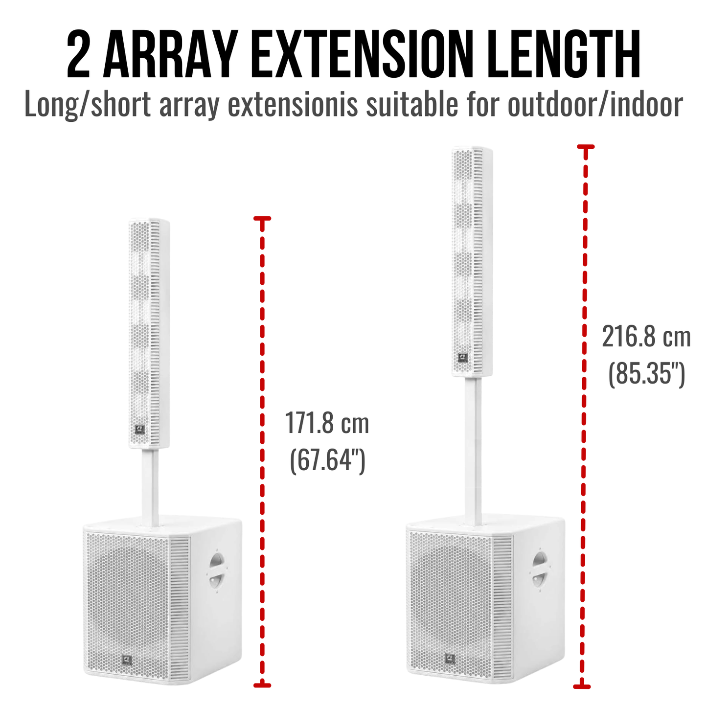 2000W 15-inch Bluetooth Column Loudspeakers - White