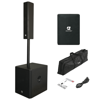 3000W 18-inch Powered Column Array Speaker System - Black