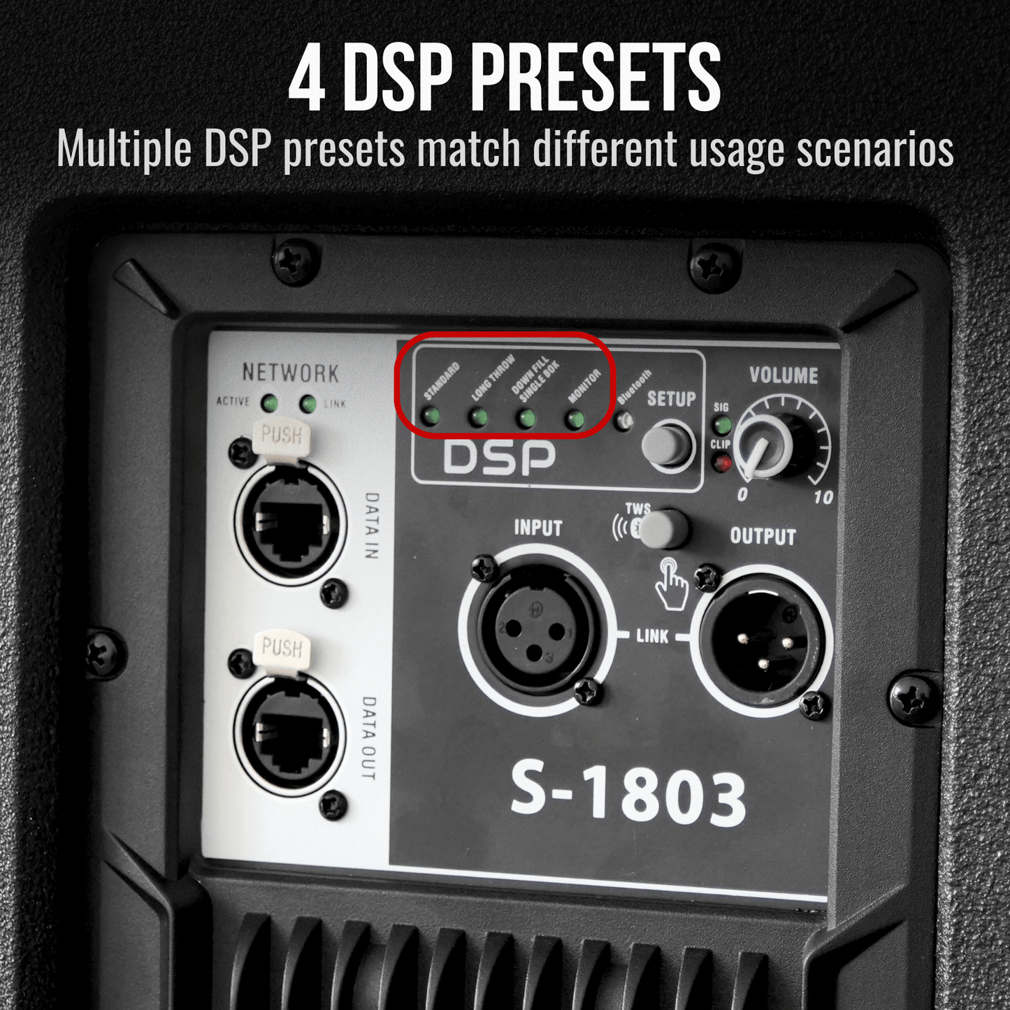 3000W 18-inch Powered Column Array Speaker System - Black