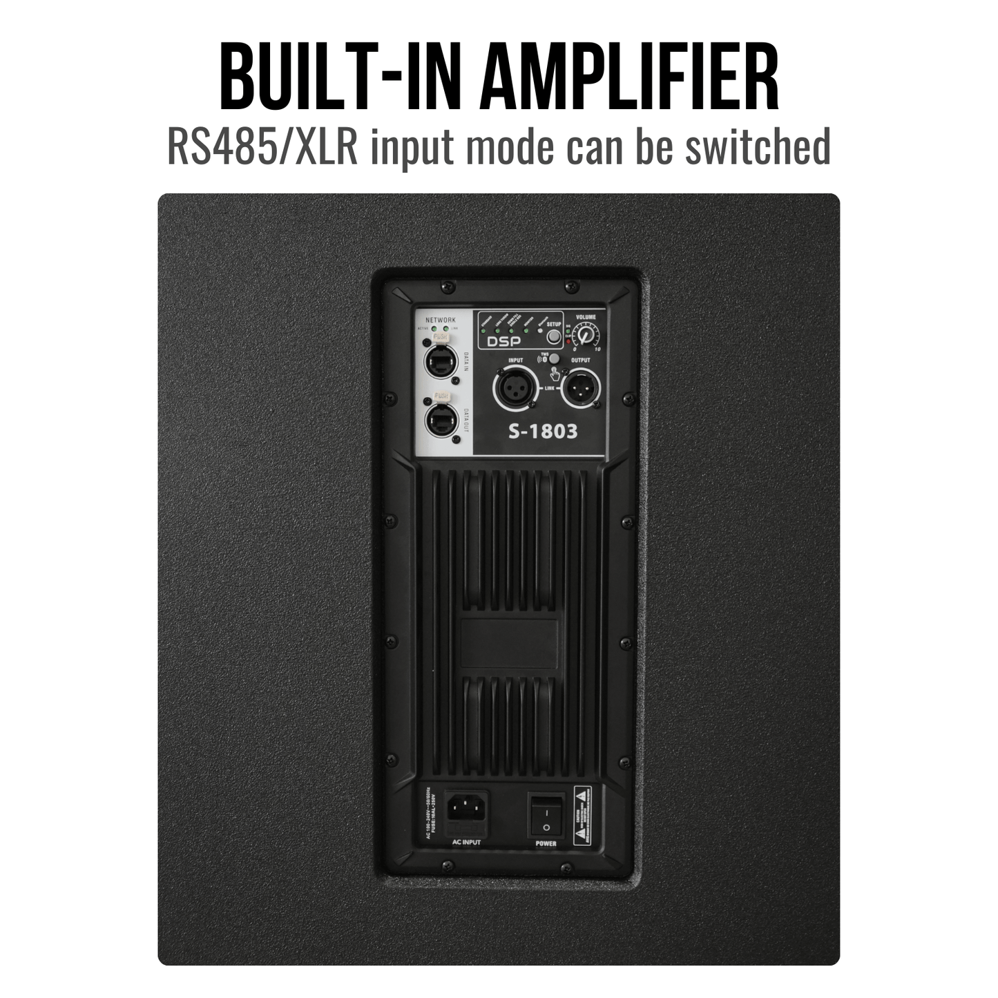 3000W 18-inch Powered Column Array Speaker System - Black