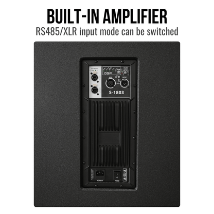 3000W 18-inch Powered Column Array Speaker System - Black