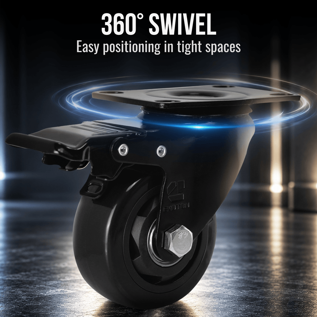 3-inch Heavy Duty Casters Set with Brake