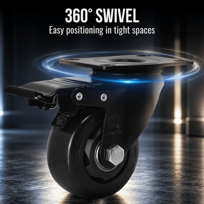 3-inch Heavy Duty Casters Set with Brake