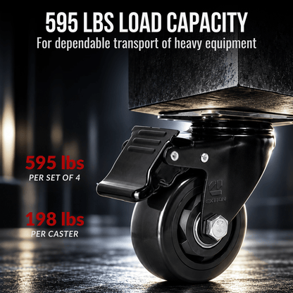 3-inch Heavy Duty Casters Set with Brake